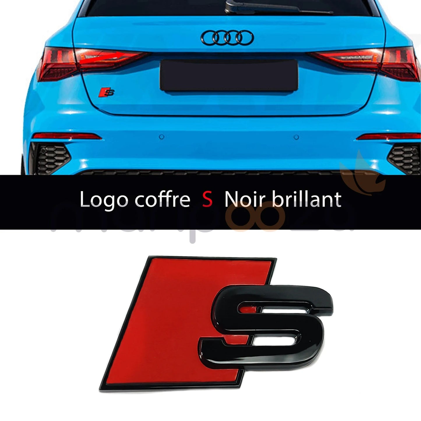 Emblème Logo Audi S S line Arrière Coffre Noir Rouge