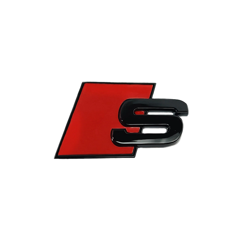 Emblème Logo Audi S S line Arrière Coffre Noir Rouge