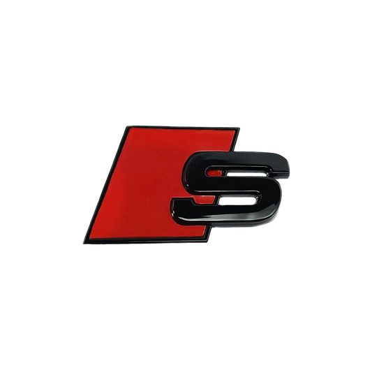 Emblème Logo Audi S S line Arrière Coffre Noir Rouge