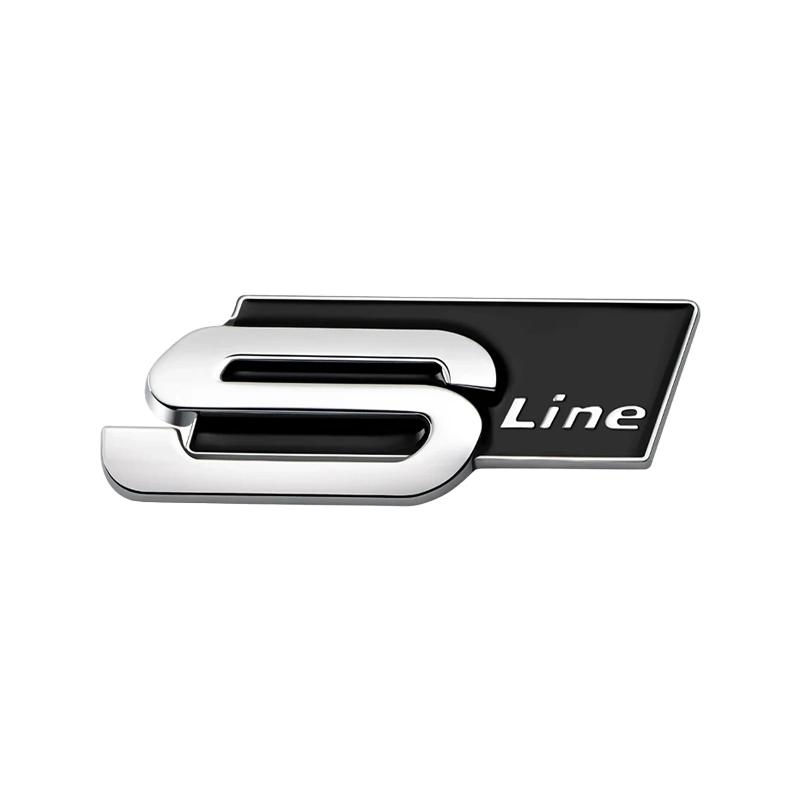 Emblème Logo S line Audi Arrière Coffre Noir Silver