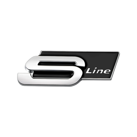 Emblème Logo S line Audi Arrière Coffre Noir Silver